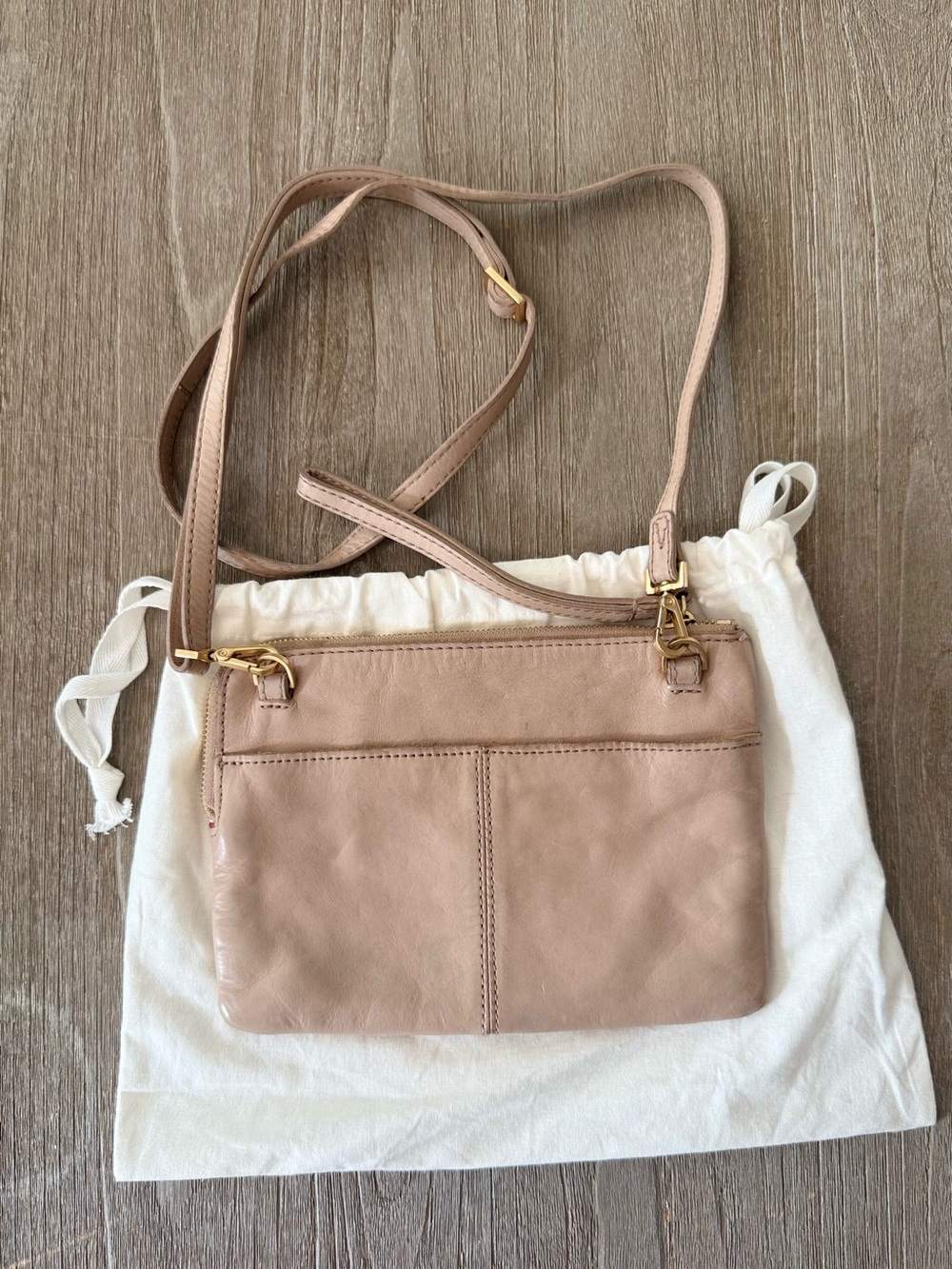 Hammitt Nash Crossbody Bag Small Mushroom Beige Wristlet - Picture 3 of 6